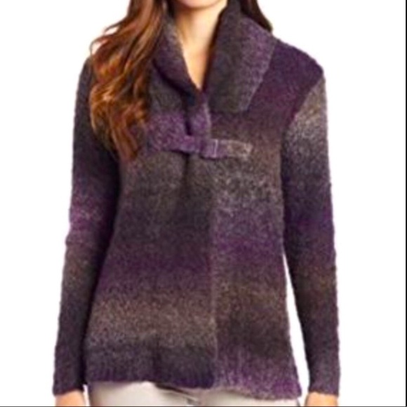 Woolrich purple gray cardigan one buckle - Picture 1 of 7
